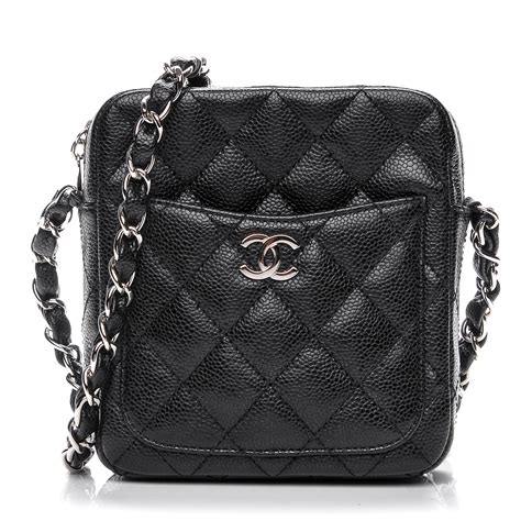 chanel black caviar camera bag